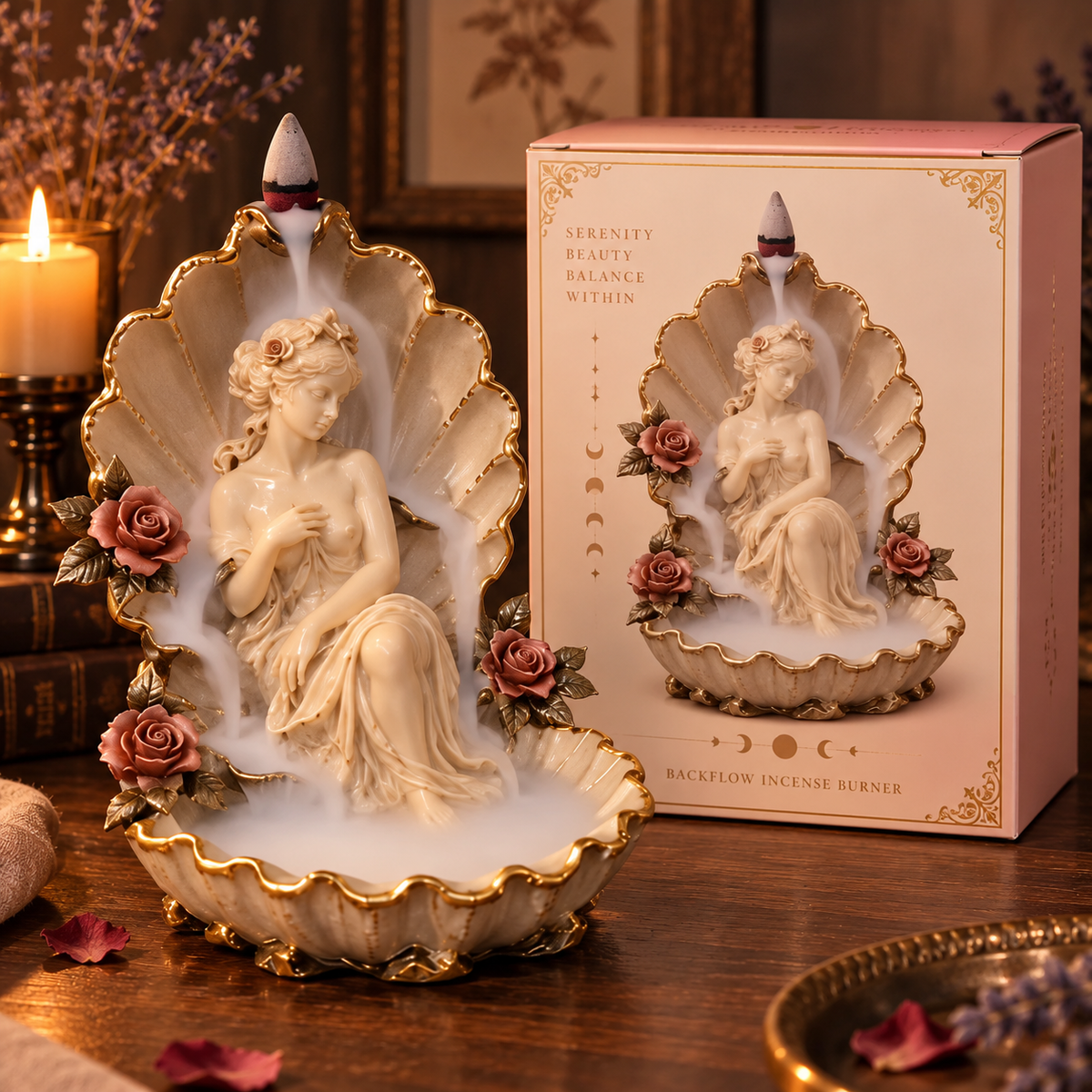 β¨π―οΈ Enchanted Goddess Backflow Incense Burner β Mystical Home Decor