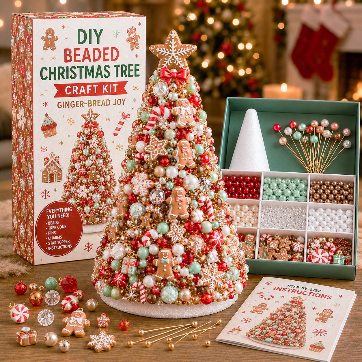 🎄 DIY Beaded Christmas Tree Craft Kit