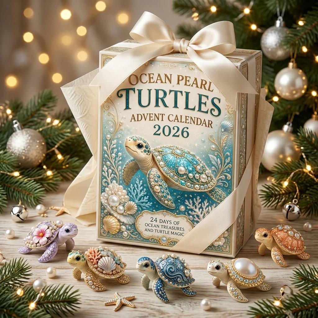 🔥LAST DAY 49% OFF - 🐢 Ocean Pearl Turtles Advent Calendar 2026