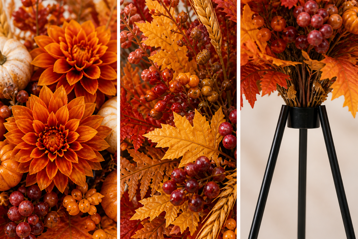 π Everlasting Harvest Floral Garden Stake Collection | 6 Fall Porch Arrangements + Complete Set