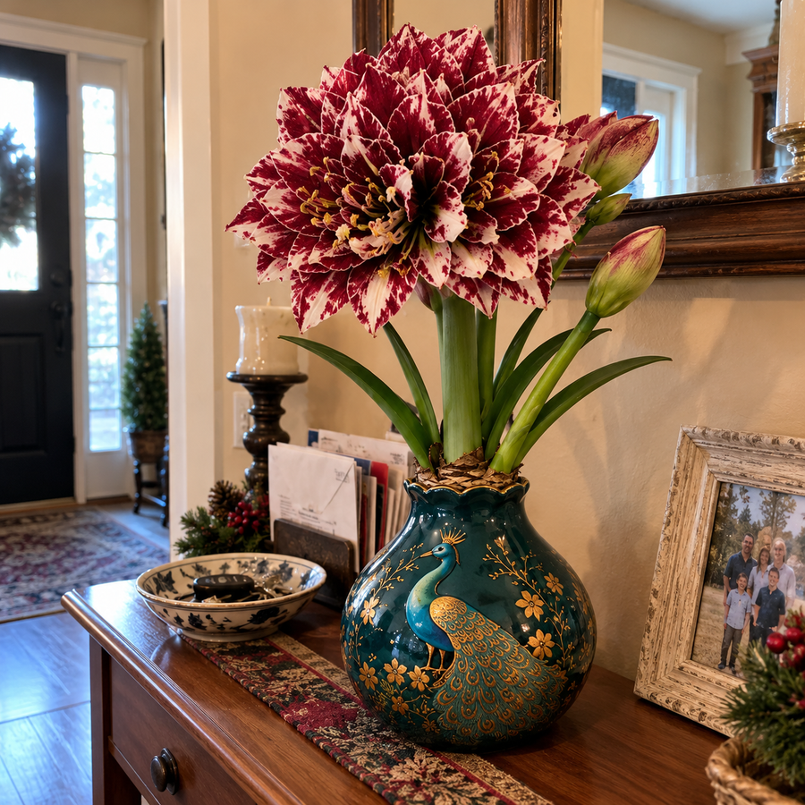Entryway Console with blooming gift pot