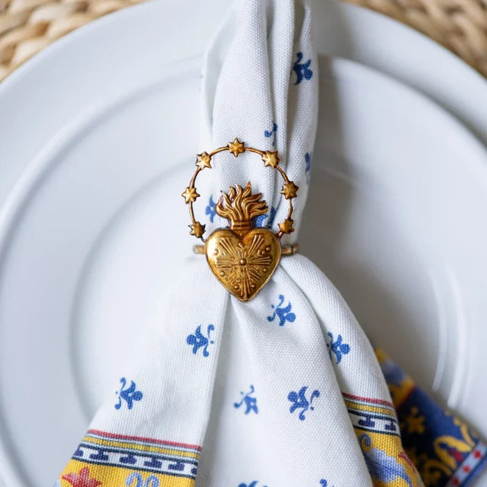 Catholic Devotional Napkin Rings – Sacred Heart, Virgin Mary & Jesus Table Décor