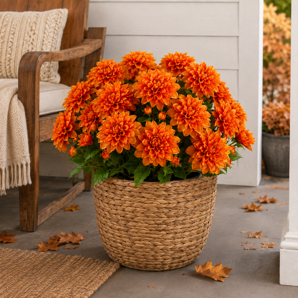 🍂❤️Vibrant Faux Dahlia Pot Filler