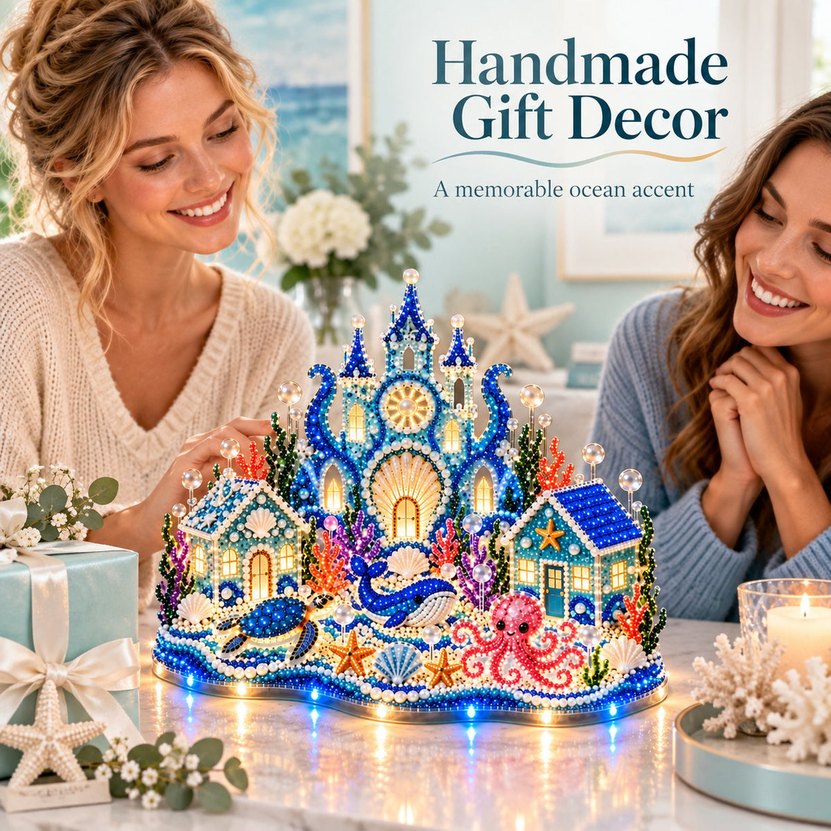 π Glowing Underwater Village 3D Diamond Painting Kit β Make Your Own Light-Up Ocean Castle