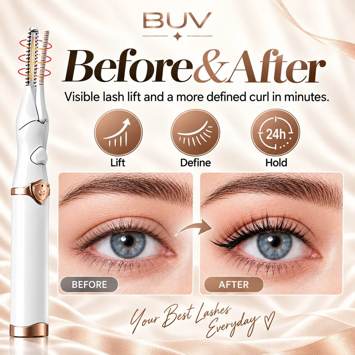 🔥✨ 2-in-1 Heated Eyelash Curler – 3 Heat Settings for Beautifully Lifted Lashes