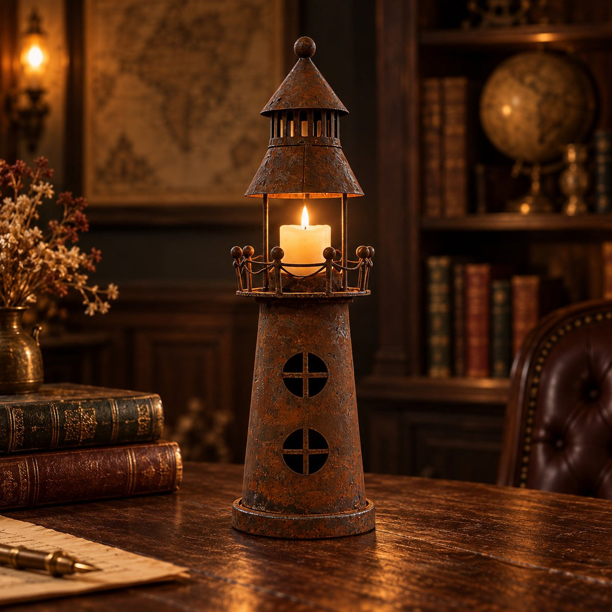 🕯️ Vintage Lighthouse Candle Lantern-Bring the Warm Glow of an Old Lighthouse Home🎁