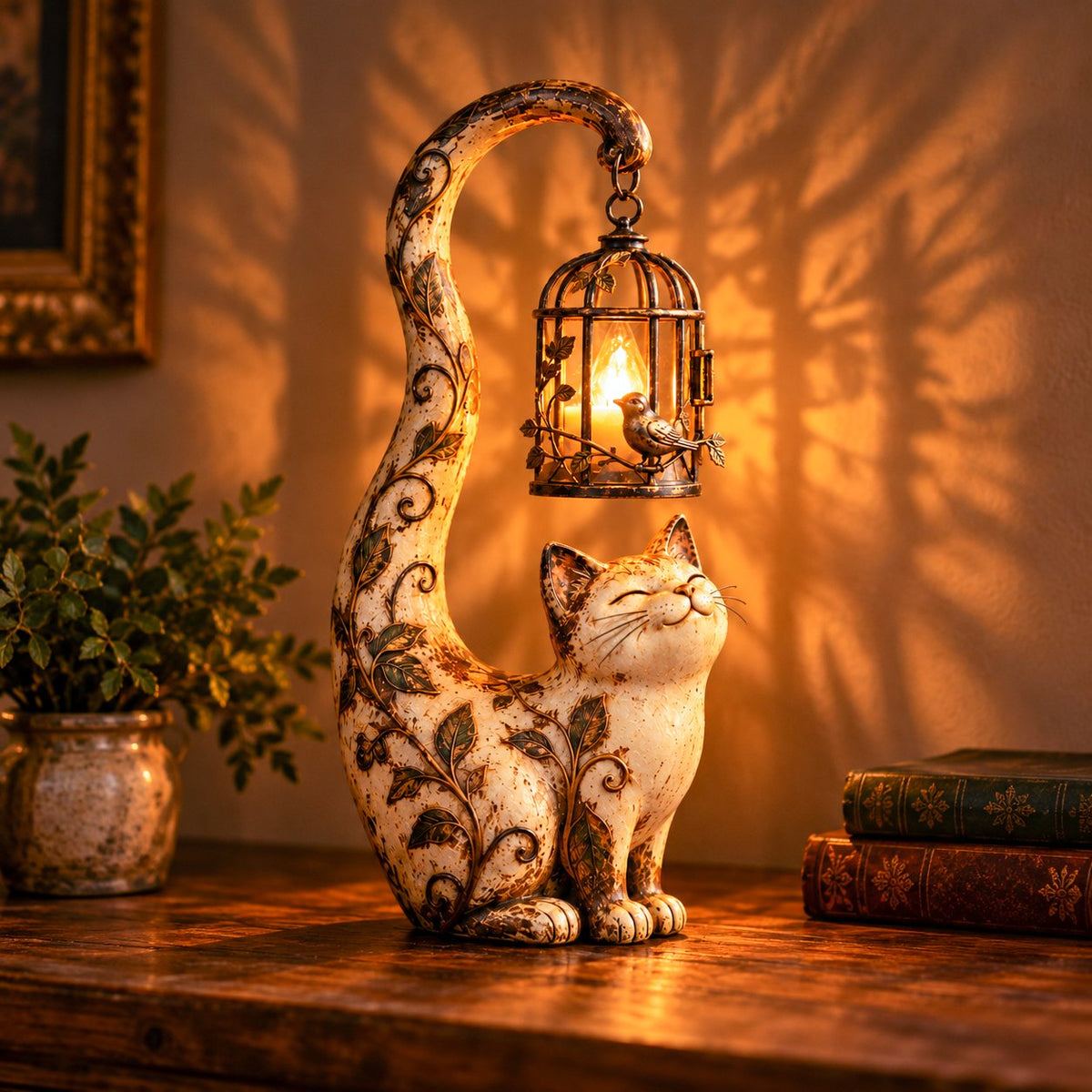 🐈⬛Vintage Cat Lantern Sculpture Lamp - A Little Guardian of Warmth, Memories & Cozy Corners✨
