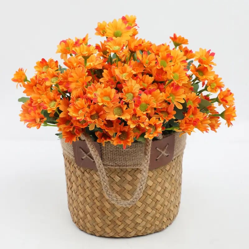 🌼Artificial Outdoor Sunset Mums Flowers - UV resistant, Waterproof, Windproof