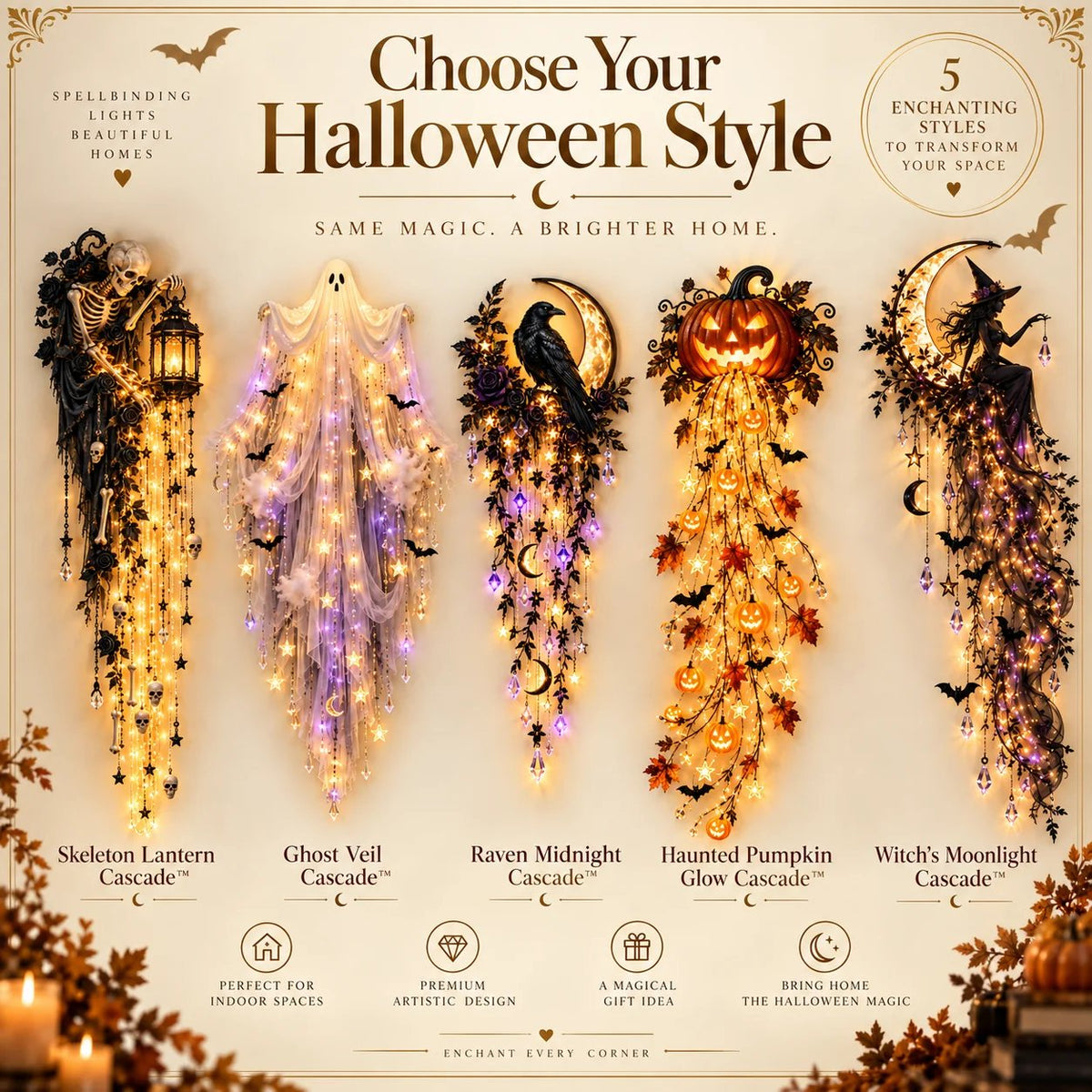 ✨Elegant Halloween Cascade Wall Light Collection✨✨