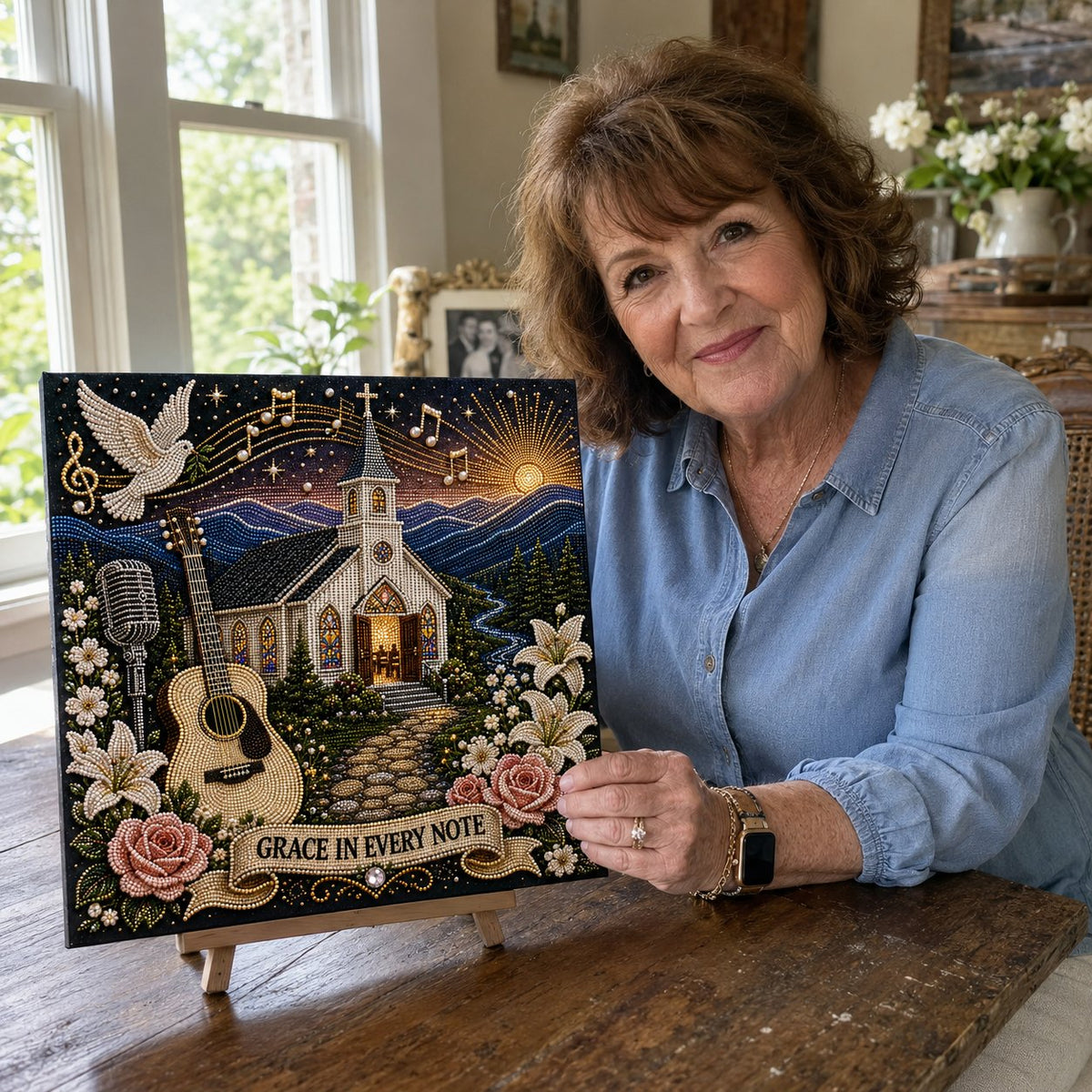 🎤 Premium 3D Pearl Dolly Country Music Tribute Art Kit | Luxury Flocked Canvas with Scratch-Resistant Non-Fading Acrylic Resin Pearls & Faceted Drills DIY Keepsake Decor 💎✨