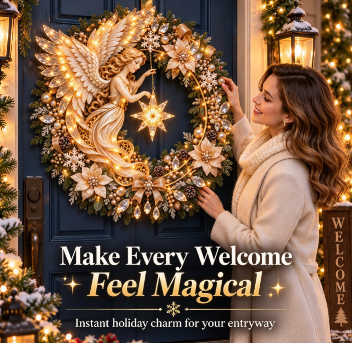 β¨ποΈ Christmas Angel LED Wreath Door Decor