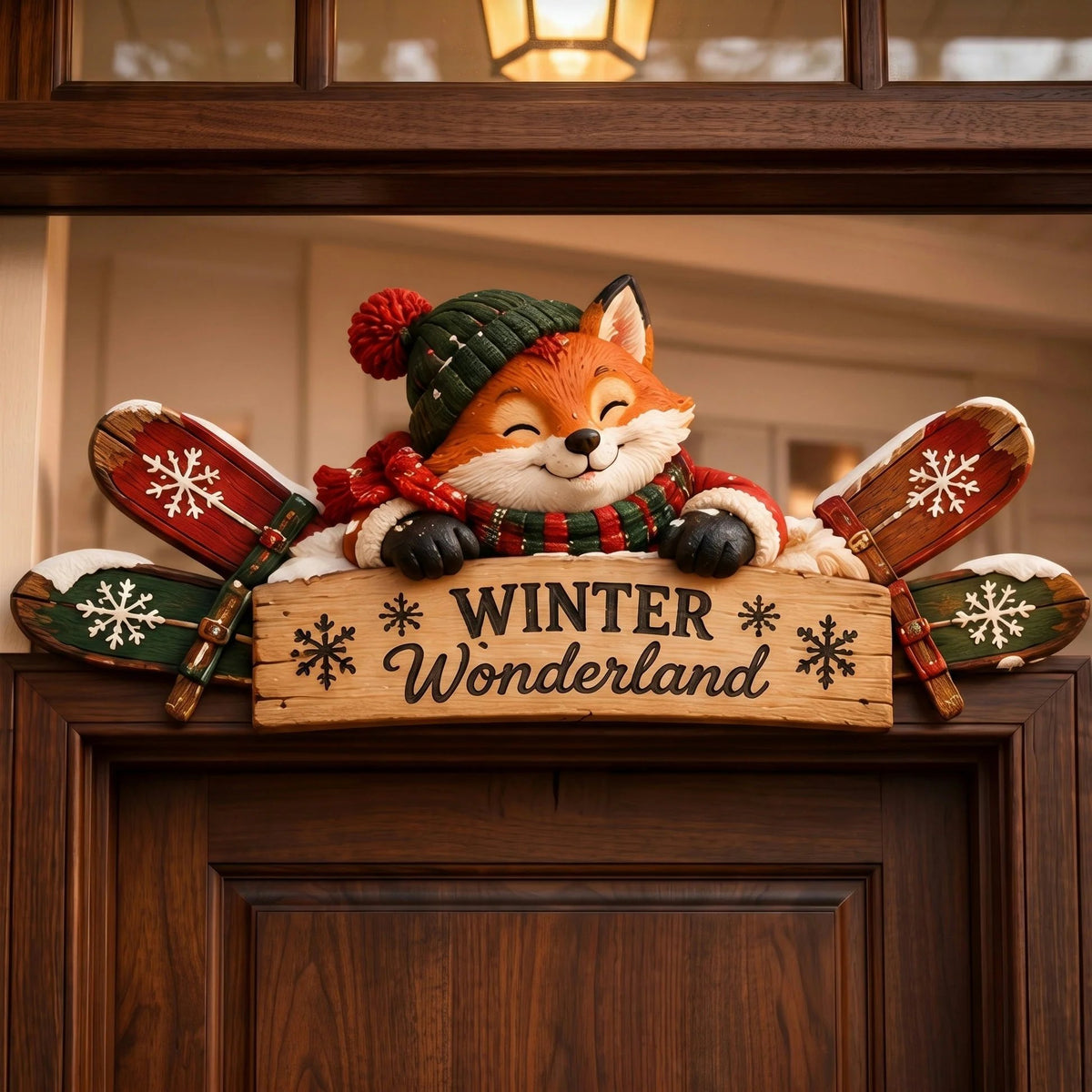 π Rustic Winter Mountain Cabin Door Frame Decor