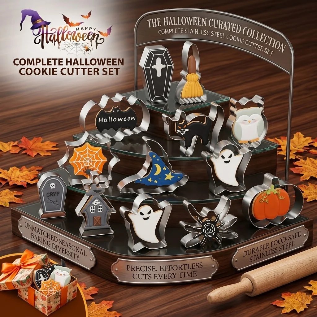 🎃Halloween Stainless Steel Cookie Cutters – 12 Spooky Shapes