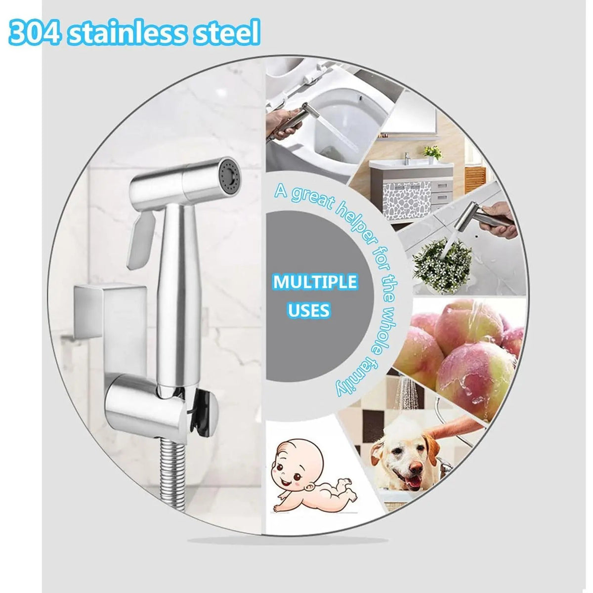 πΏπ¦ Adjustable Stainless Steel Handheld Sprayer β 3 Spray Modes for Hygiene & Easy Cleaning