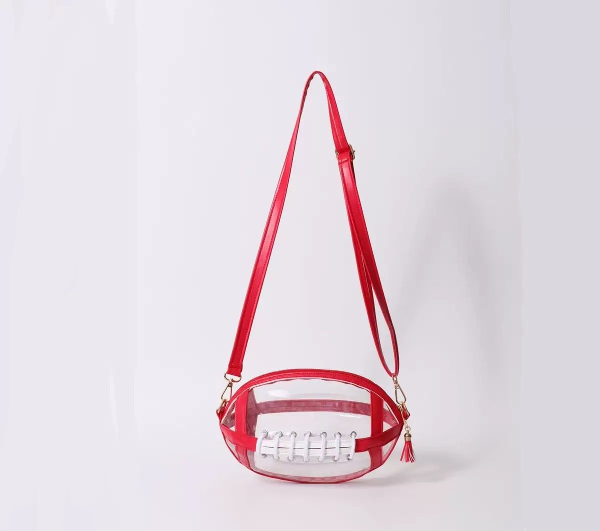π Clear Football-Shaped Crossbody Bag β Game-Day Style Meets Everyday Convenience