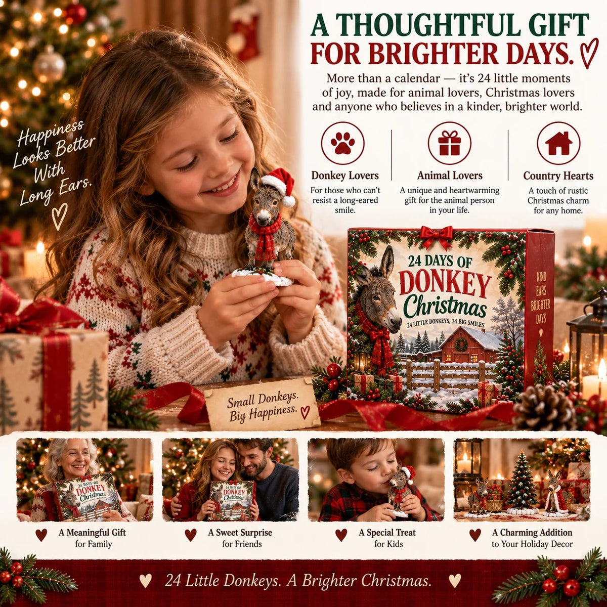 🔥😍 Kind Ears, Brighter Days — 24-Day Donkey Christmas Collection
