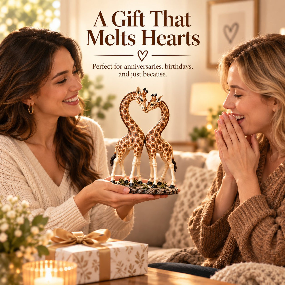 💕🎁Better Together – Giraffe Heart Sculpture 🦒♡🦒(✨Buy 2 Free Shipping)