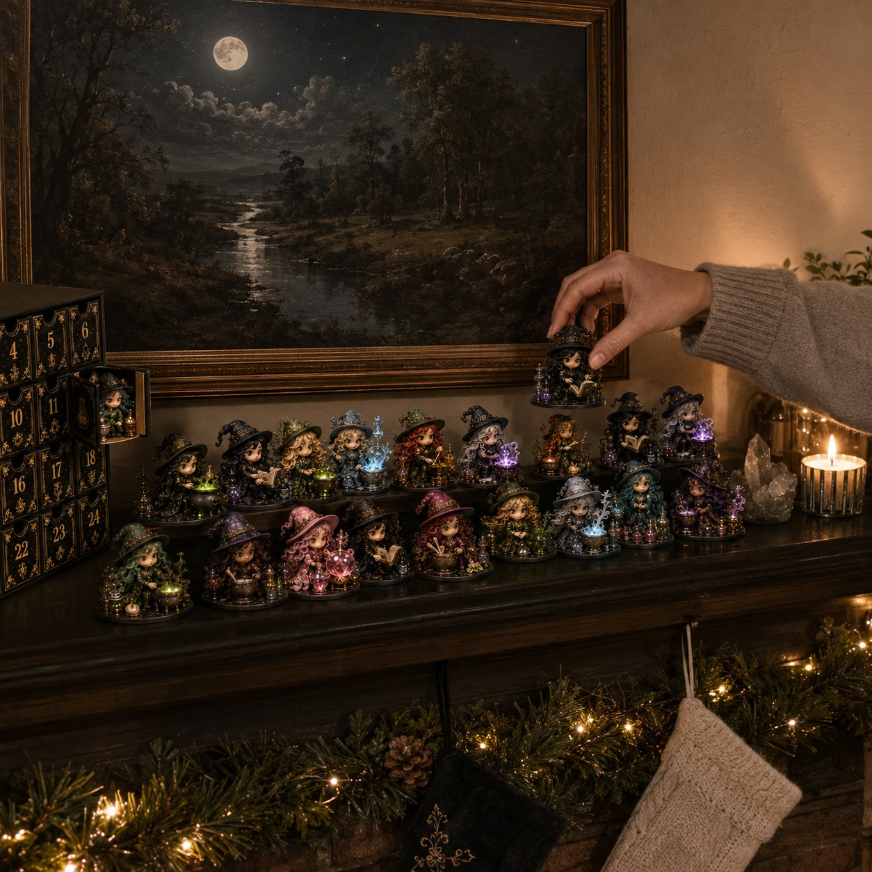 ๐งโโ๏ธ LAST DAY 49% OFF โ 24 Days Of Witchy Surprises Advent Calendar | 24 Unique Collectible Witches with Magical Themes, Mini Figures & Fantasy Display Collection โจ