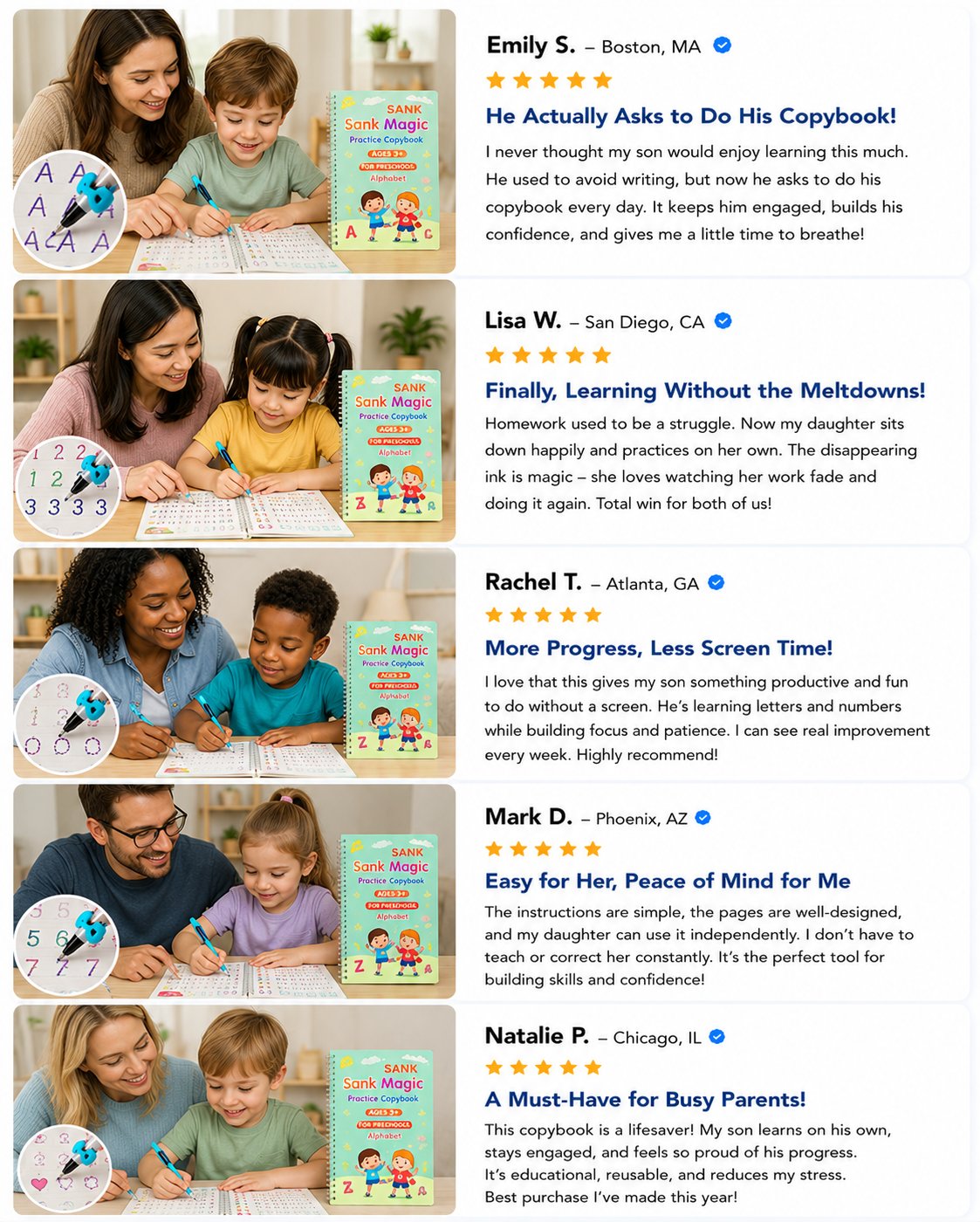 📚 Reusable Kids Handwriting Practice Set – 4 Learning Books with Magic Tracing Pen ✏️✨