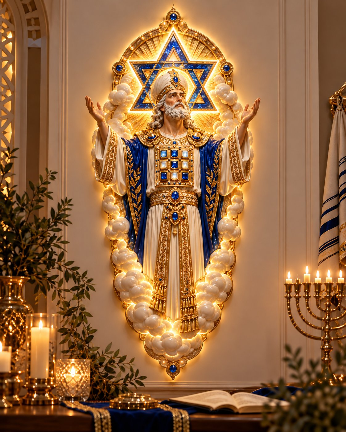 Jewish Heritage Illuminated Wall Art β High Priest Inspired Design