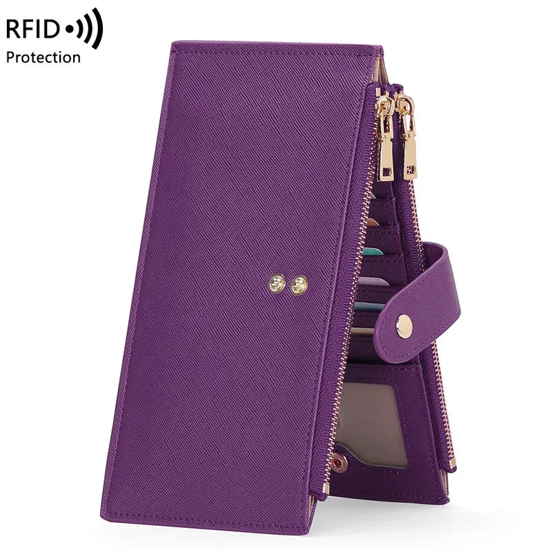 Women's RFID Blocking Leather Wallet – Slim Bifold Wallet
