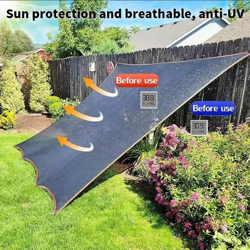 💥90% Blackout Cloth (Black) - 10 x 13ft UV-Resistant Shade Net with Reinforced Rivets