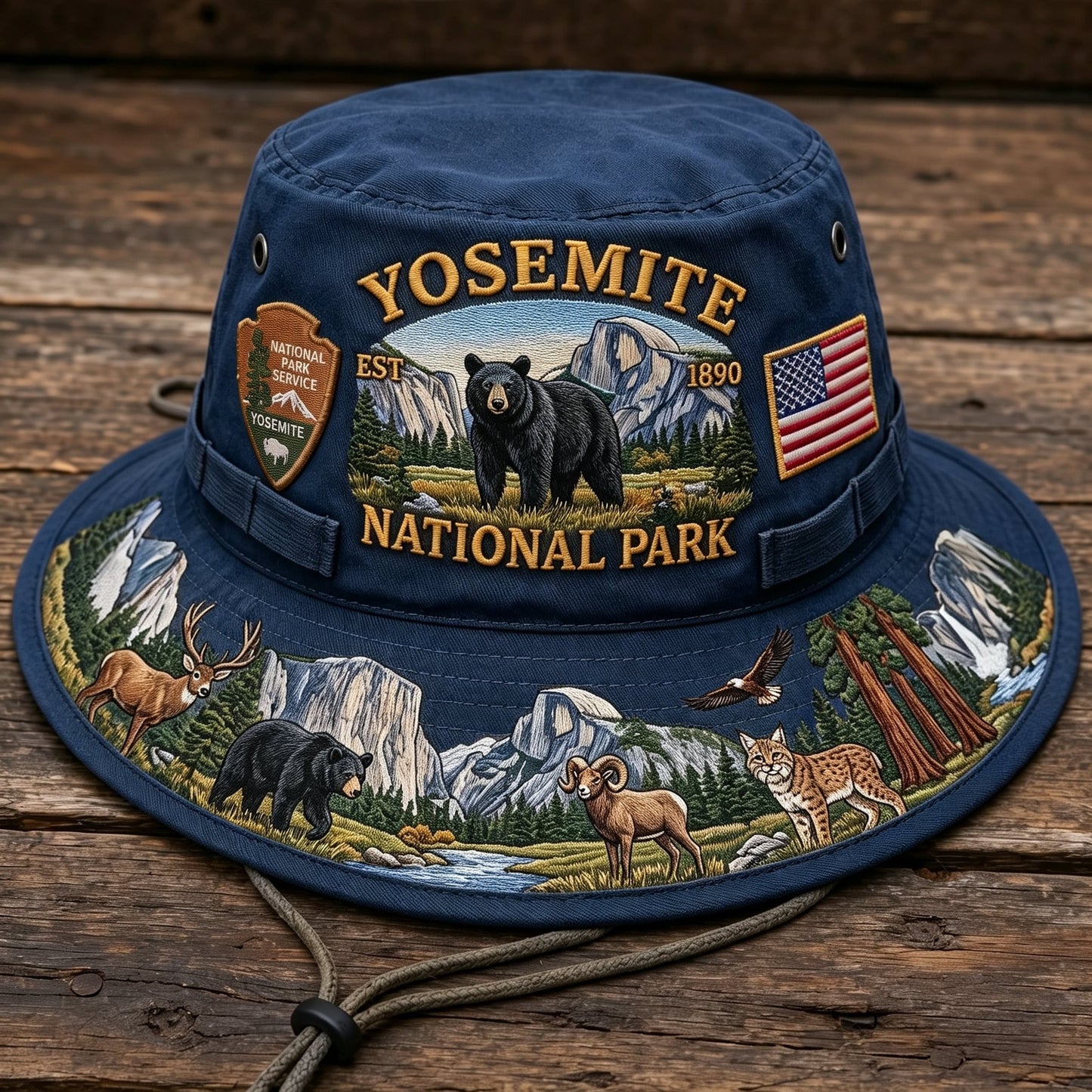 🏞️🐻 -Yosemite National Park Adventure Boonie Hat– Carry the Spirit of the Wild