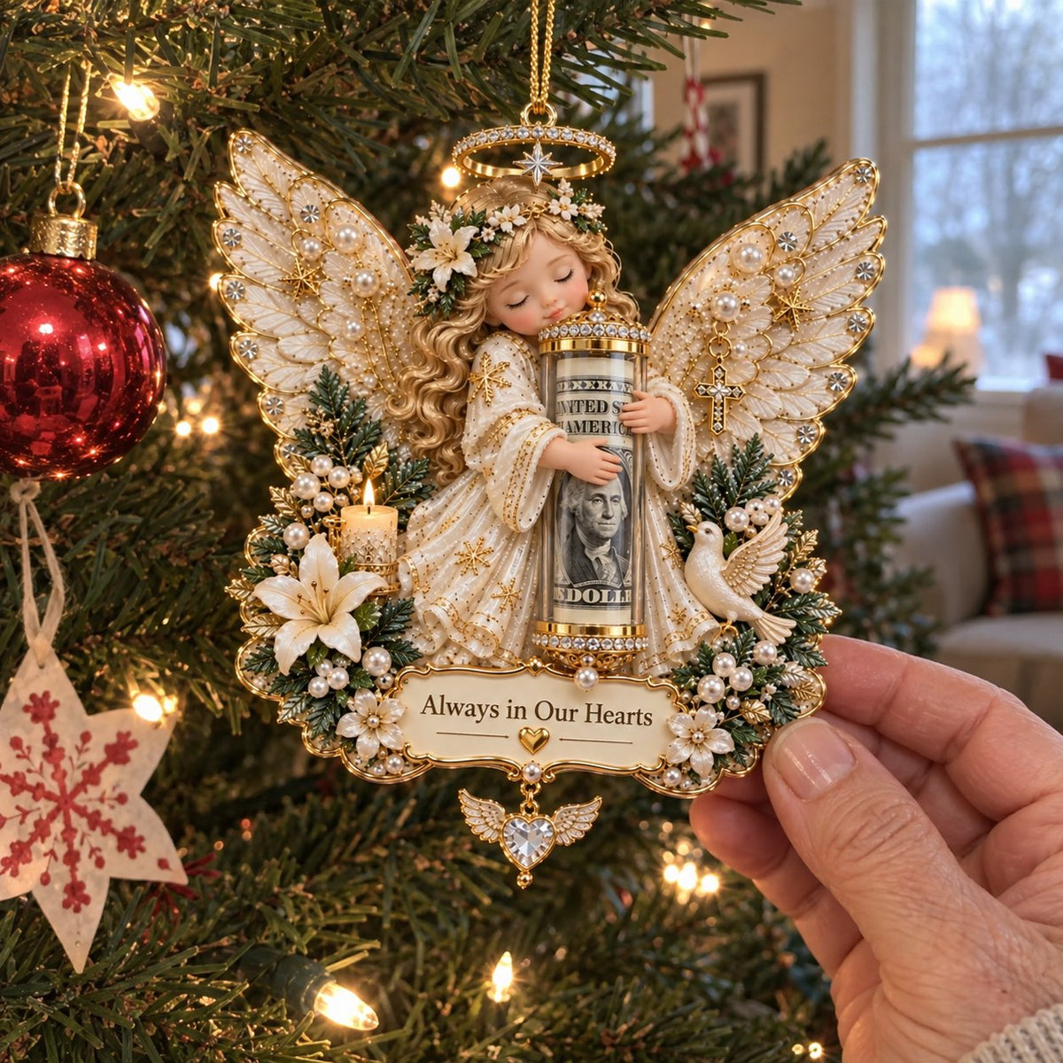 β° LAST DAY SALE 49% OFF! πΌπ΅ 3D Angel Christmas Cash Gift Ornament β Holiday Money Holder Keepsake β¨
