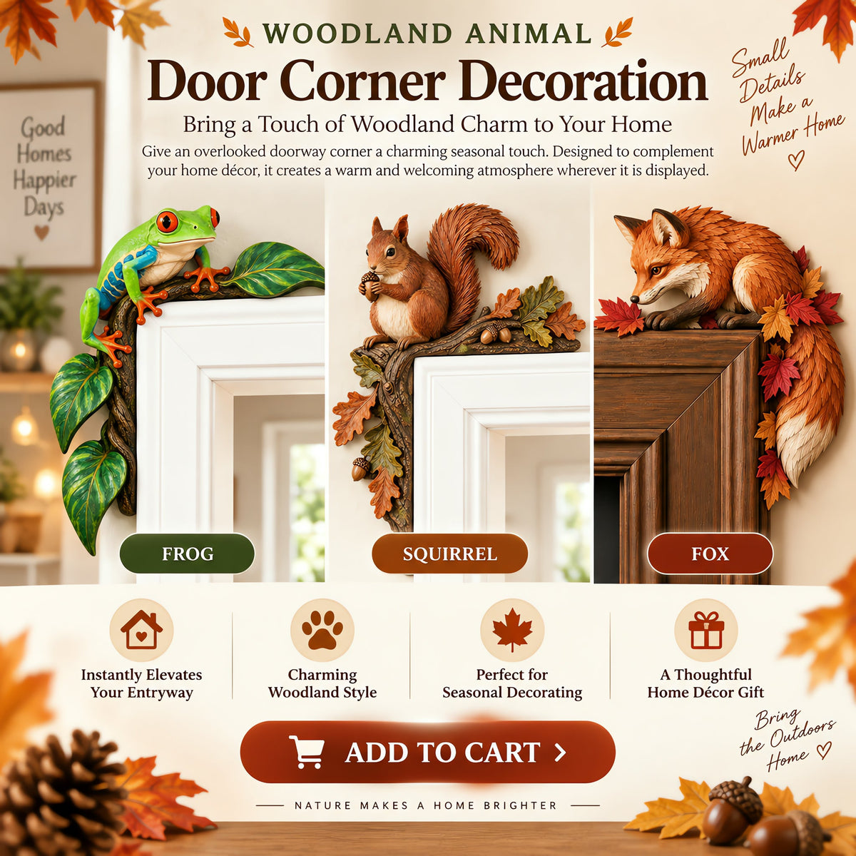 π Woodland Animal Door Corner Decoration