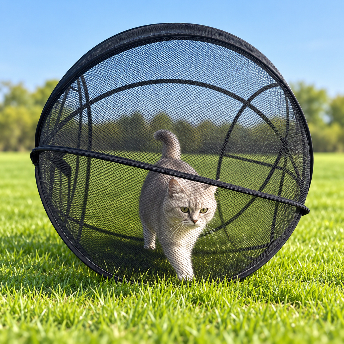 🐱🌿 FreshAir Cat Haven™ – Pop-Up Mesh Playpen