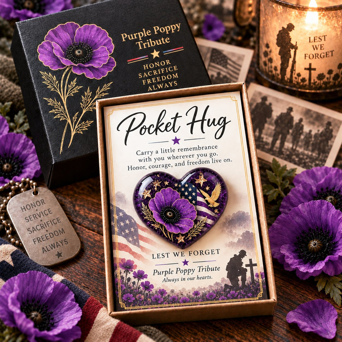 🌺 Pocket Hug™ Remembrance - A Little Keepsake of Love, Honor & Memories