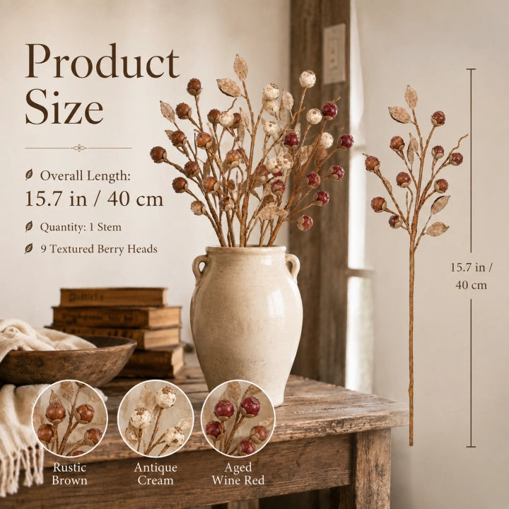 Vintage Faux Thistle Berry Stems
