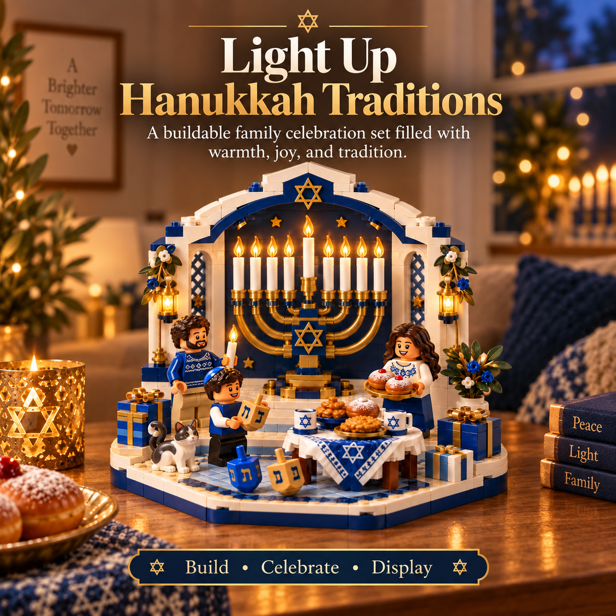 πβ¨ Last Day 50% OFF π₯ Hanukkah Family Light Building Block Display Set