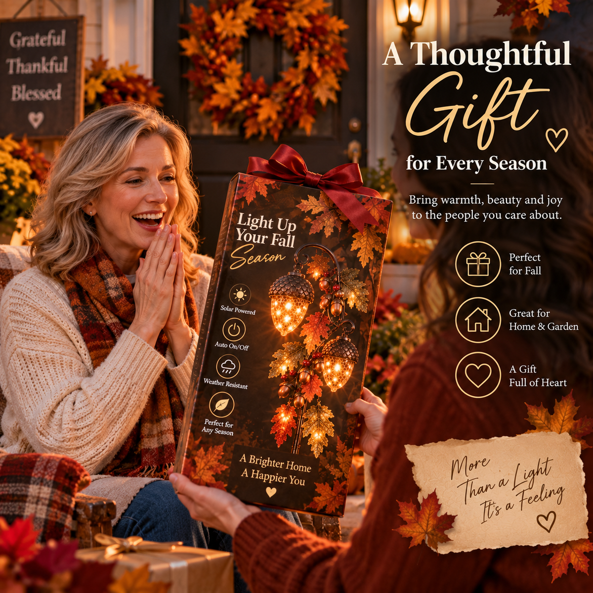 π₯ Last Day 49% OFF-π Autumn Acorn Glowβ’ β Solar Double Acorn Garden Stake Light