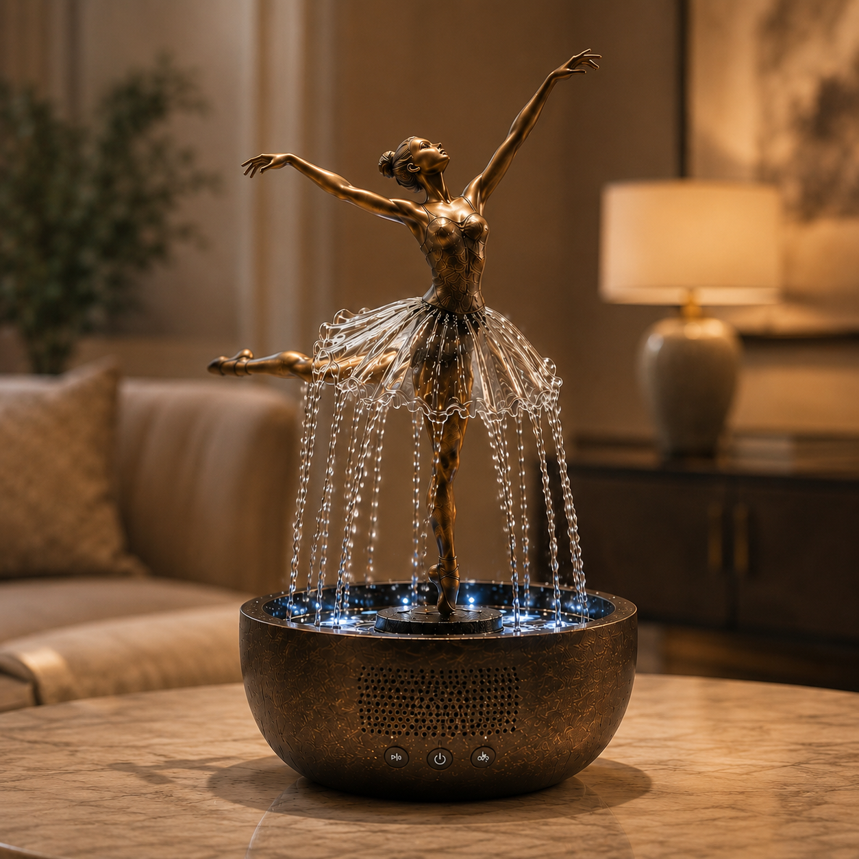 🎁Elegant Ballerina Waterfall Fountain Lamp