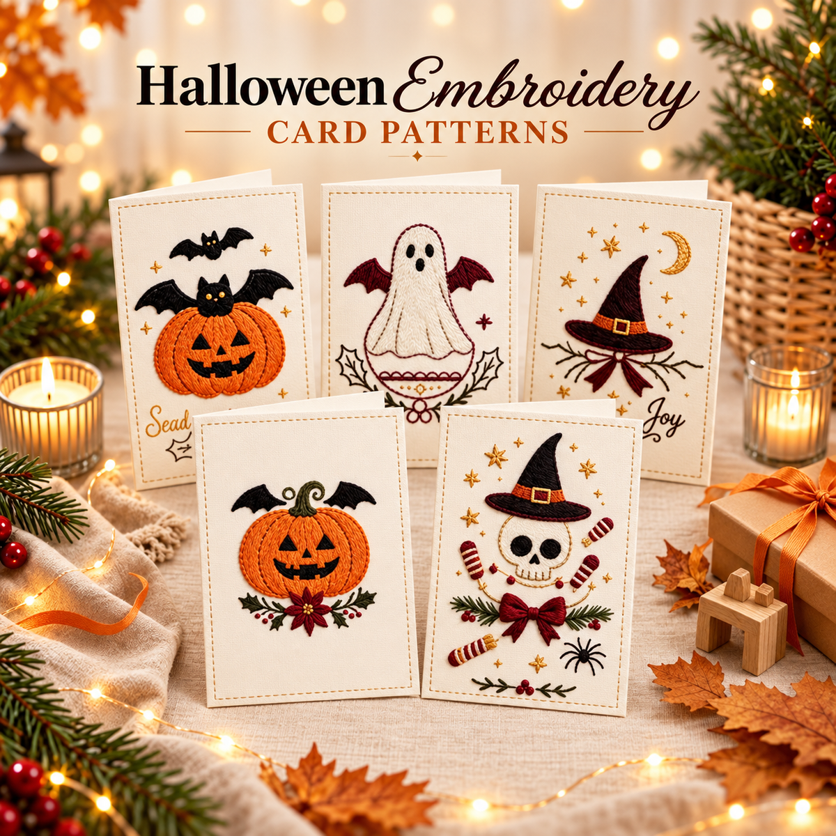 🎄 Christmas Embroidery Card Kit – Stitch a Little Holiday Magic ✨