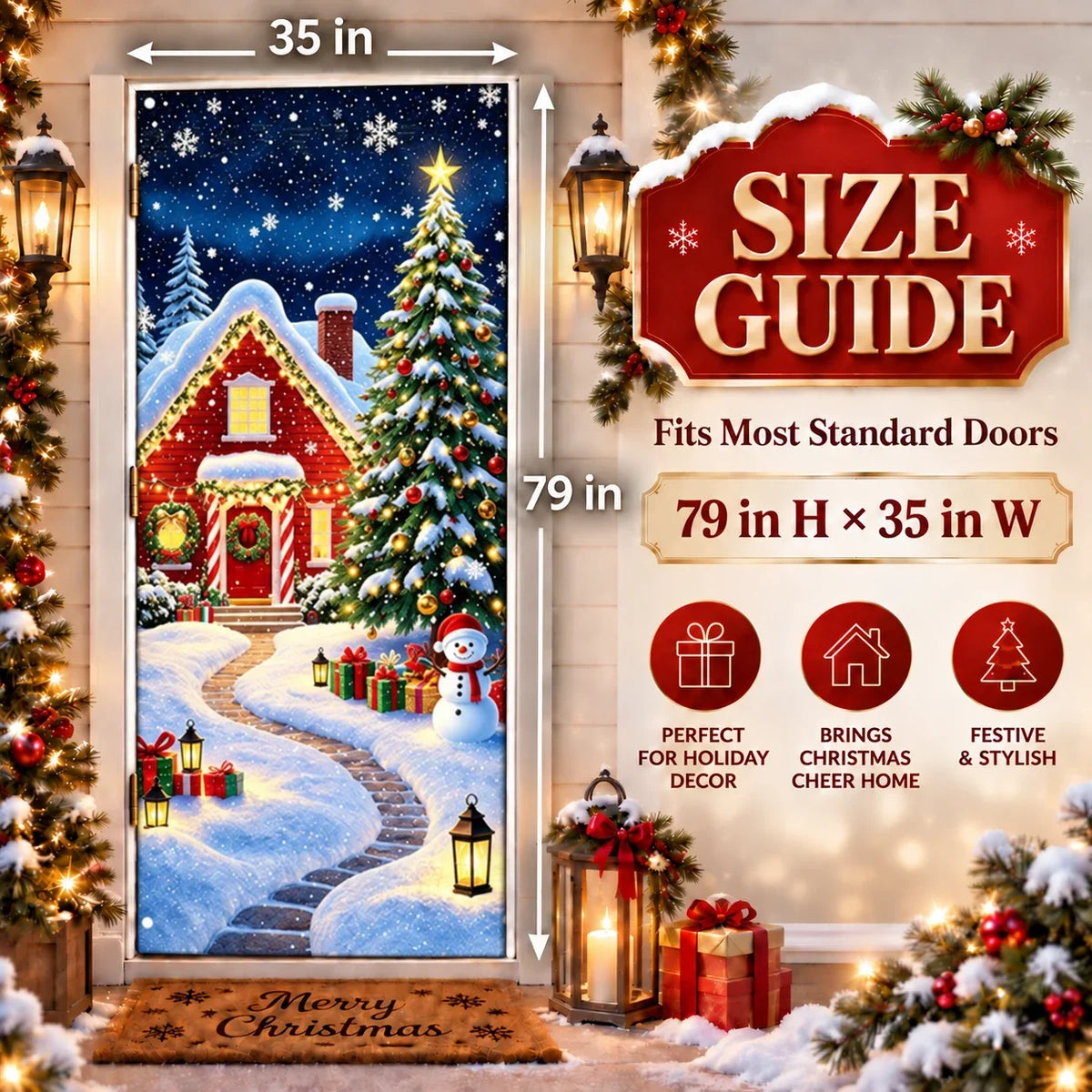 Magical Christmas Door Cover & Holiday Party Banner ๐