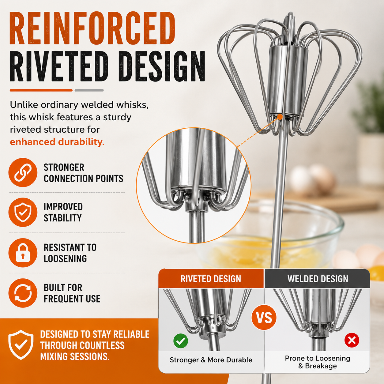π₯β¨ Stainless Steel Hand-Push Rotary Whisk β Effortless Mixing in Seconds!