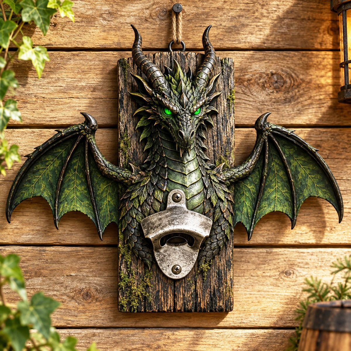 🐉 Drachenwächter-Wandflaschenöffner – Gothic-Fantasy-Bar-Dekoration
