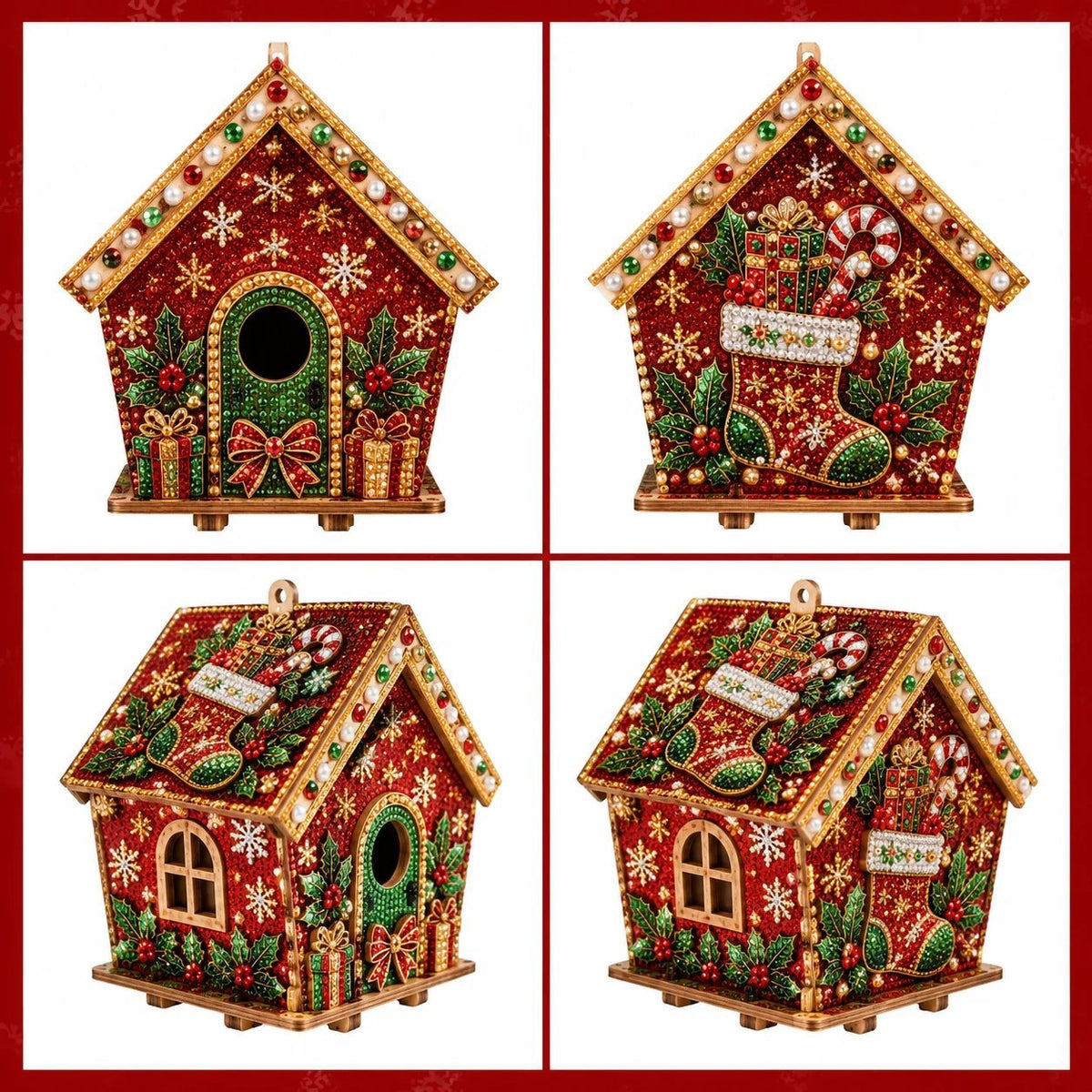 π DIY 3D Jeweled Wooden Christmas Cottage Kit βοΈ Buy 2+ Get Free Shipping