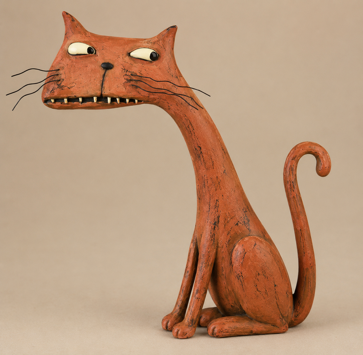 Whimsical Vintage Mouse & Cat Figurine