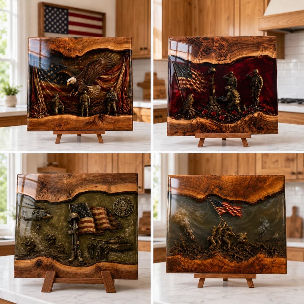🇺🇸 Handcrafted Veteran Memorial Display Board – A Proud Tribute to Service, Freedom & Sacrifice 🎖️🦅
