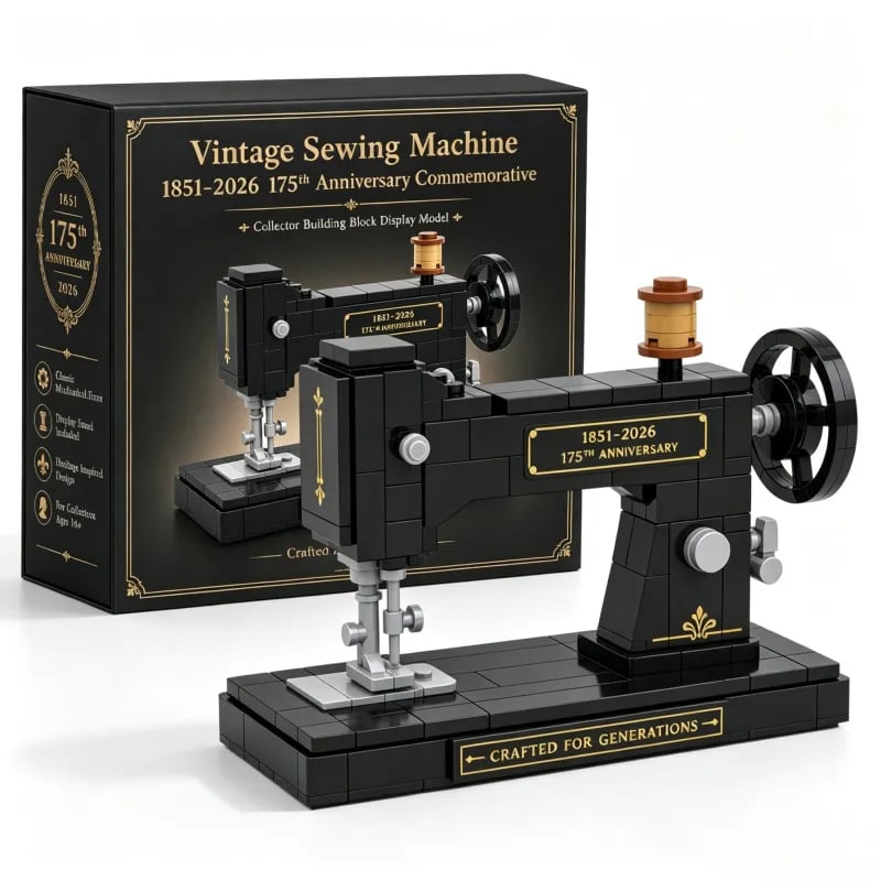 Vintage Sewing Machine Brick Building Set