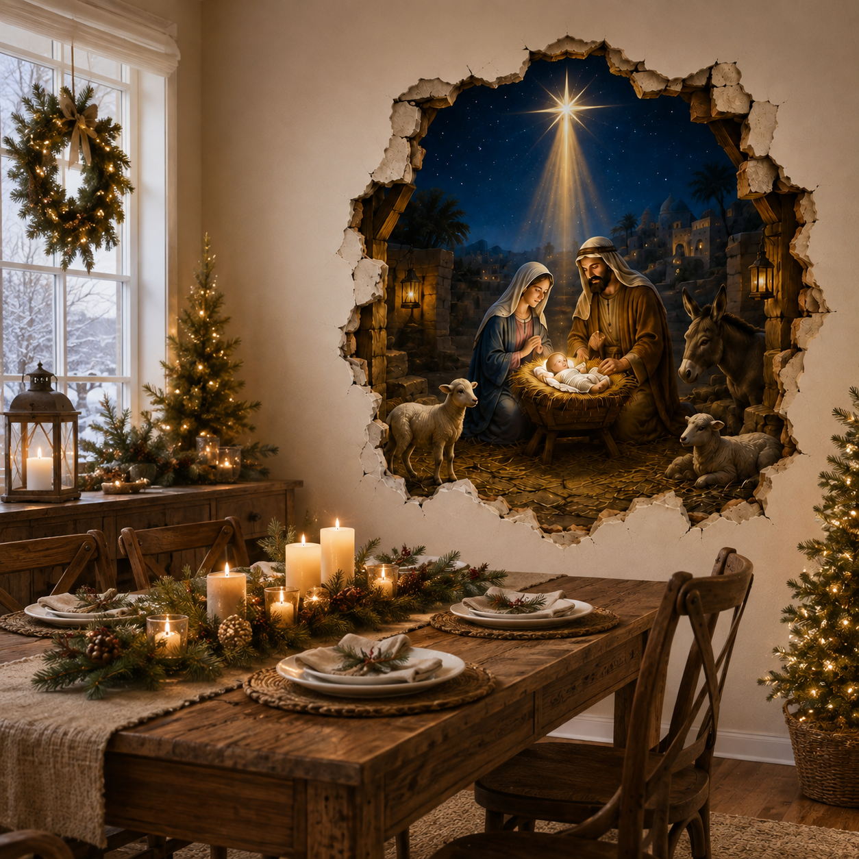 ✝️ Holy Night Nativity Portal Wall Art✨