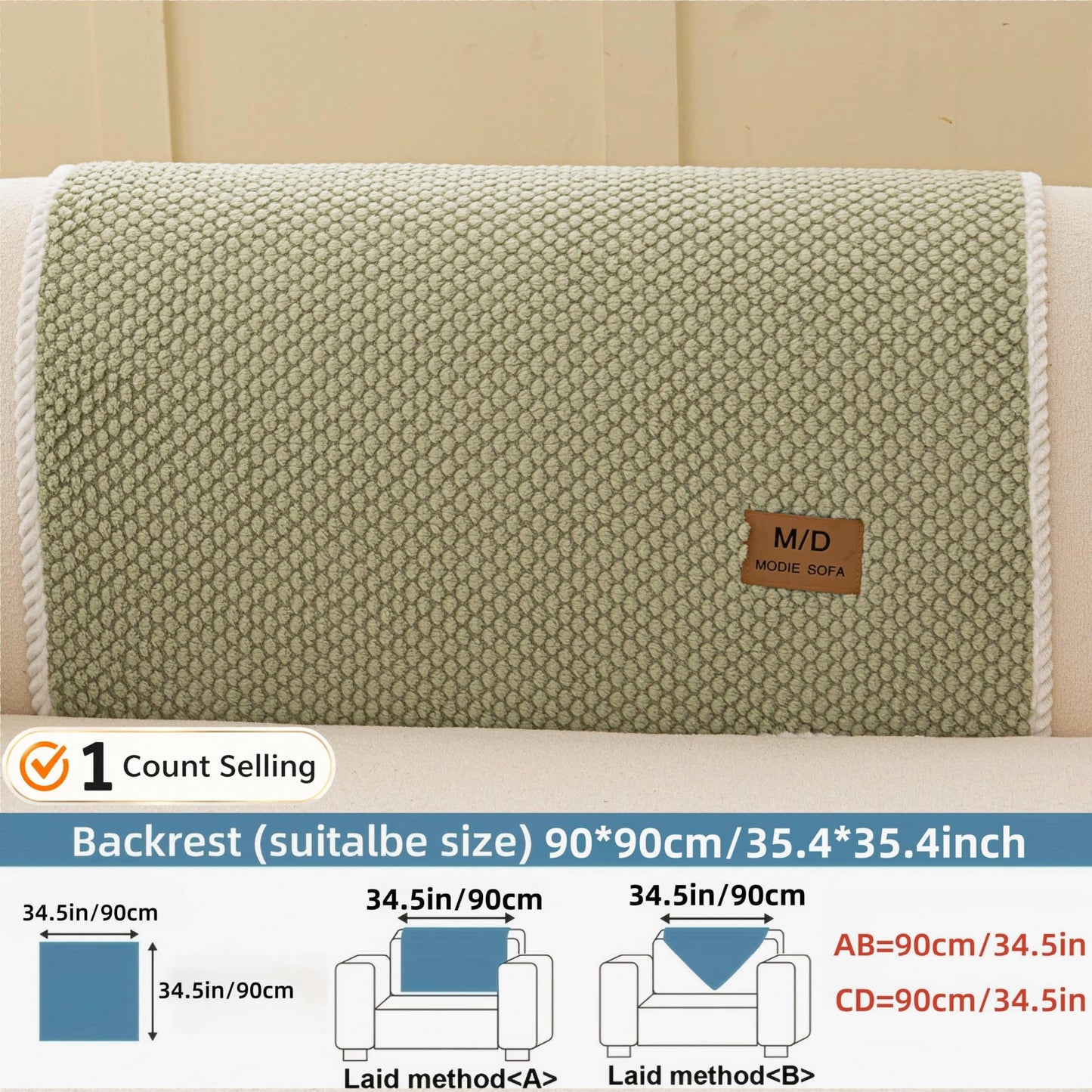 Removable Sofa Cover, Non-Slip Polyester