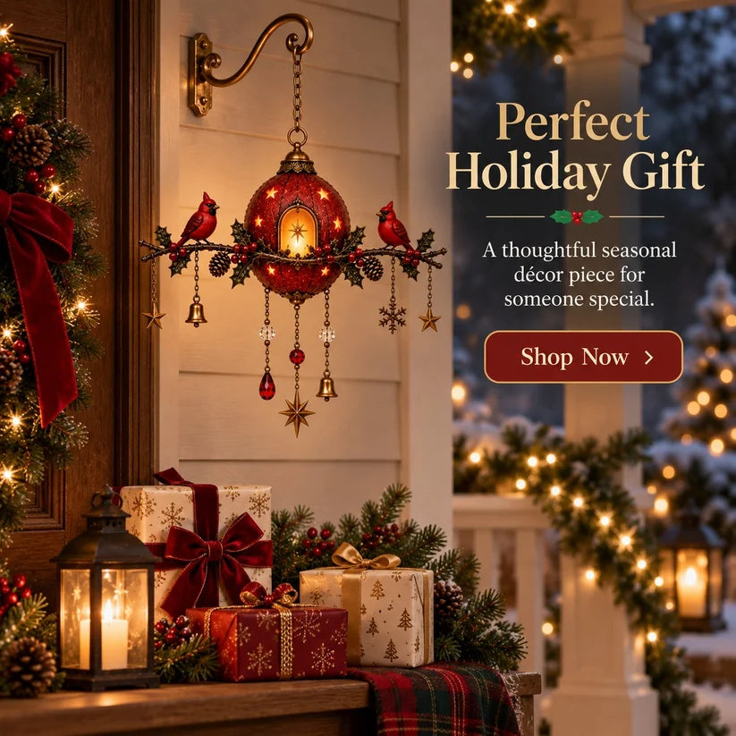 Cardinal hanging ornament presented as Christmas gift