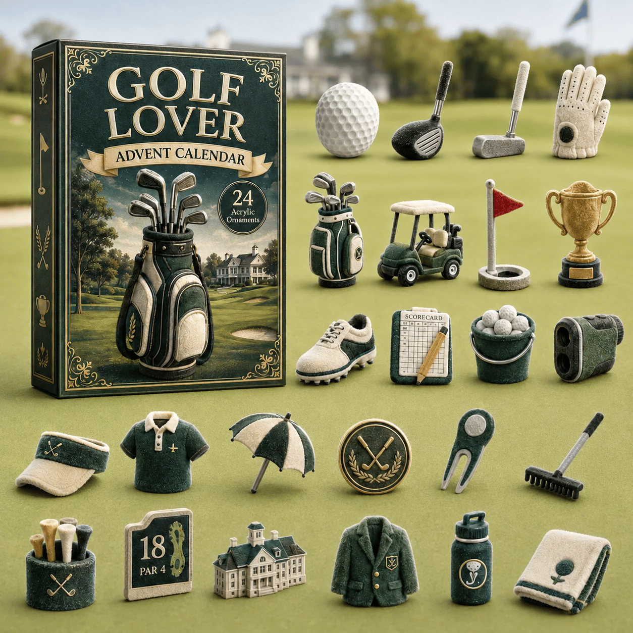 🎄⛳24-Day Golf Charm Holiday Countdown 🎁✨