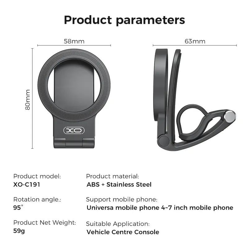 Strong Magnetic Car Phone Mount – 360° Adjustable Dashboard & Windshield Holder
