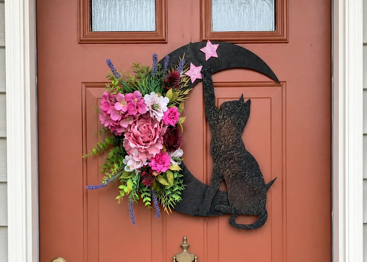 🐈⬛🌙Handmade Halloween Cat Wreath