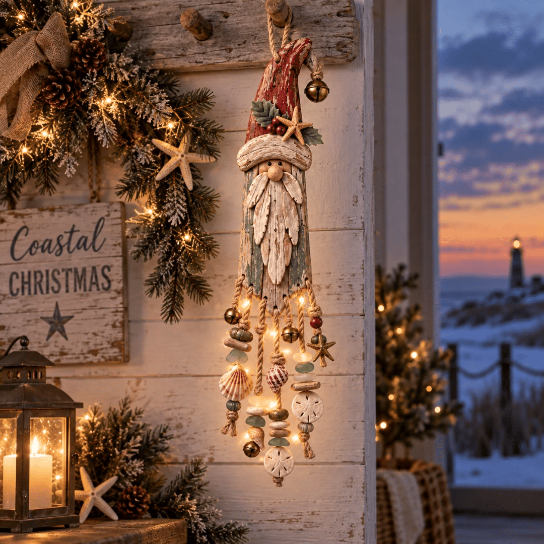 Coastal Santa Christmas decoration display ideas